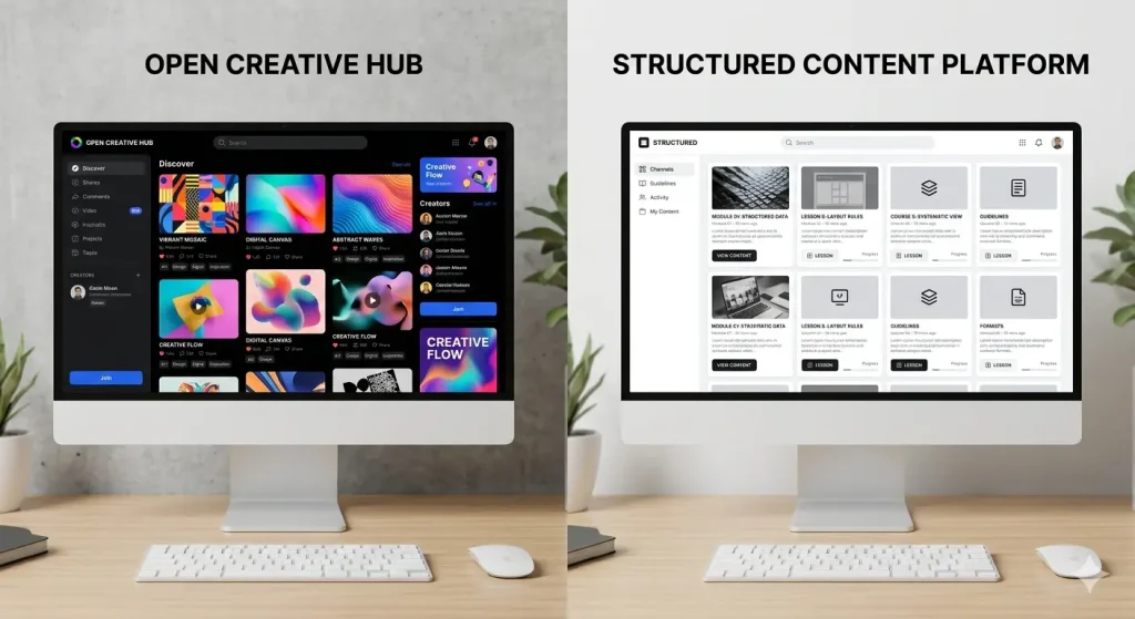 Comparison between TabooTube and traditional content platforms showing freedom vs restrictions